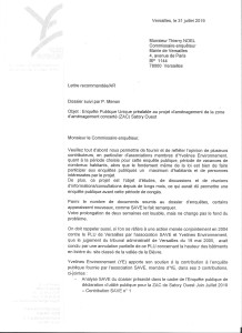 2019.07.31 _ EP ZAC Satory Ouest _ Courrier au commissaire enquêteur _ page 1